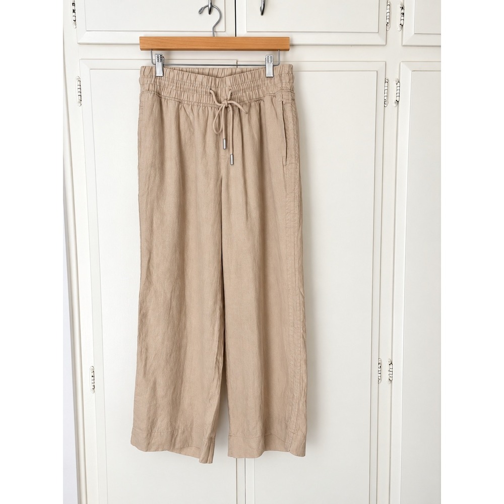 Quince European Linen Wide Leg Pants Beige Sand Drawstring Trousers SP/25